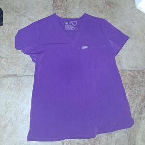 Figs Vivid Purple Scrub Top